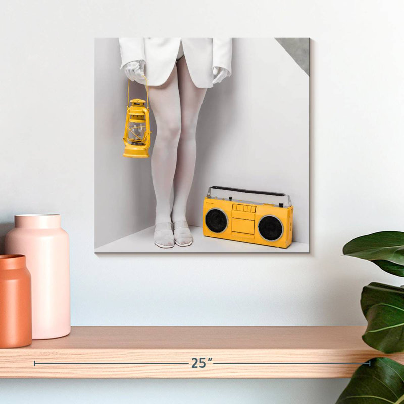 Shuttleworth Lamp And Boombox, 16" H x 16" W