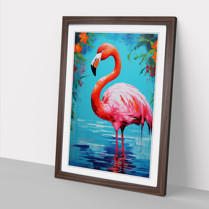 Single Picture Frame Print on Wood, 34cm H x 25cm W, Walnut Framed