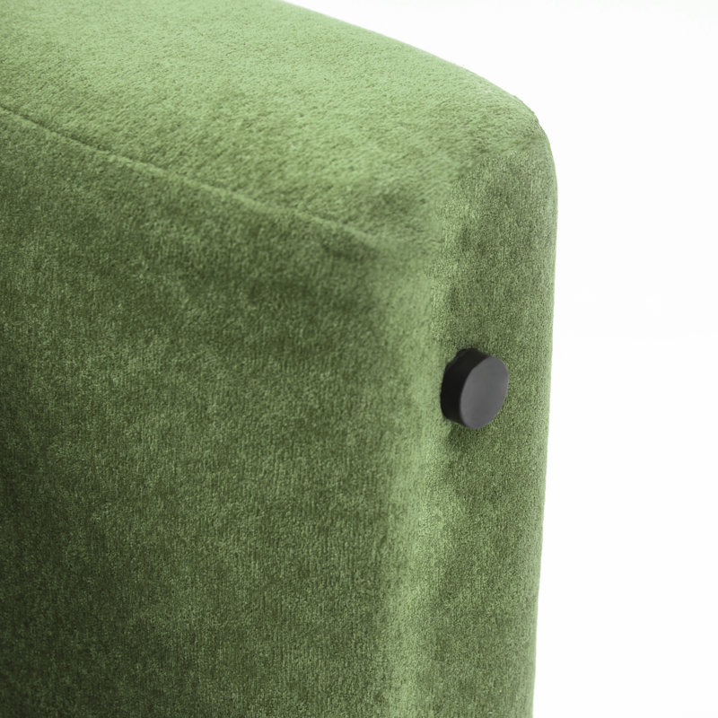 Fauteuil demi-tonneau rembourré Esly, Chenille verte