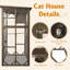 Grande maison de chat en bois pour l'extérieur avec enclos pour chat, cage de chat-1993178243