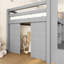 Lit mezzanine simple simple très grand avec rangement, rideau et tableau noir, conception compacte pour chambres à coucher, plateforme-130155587-130155584