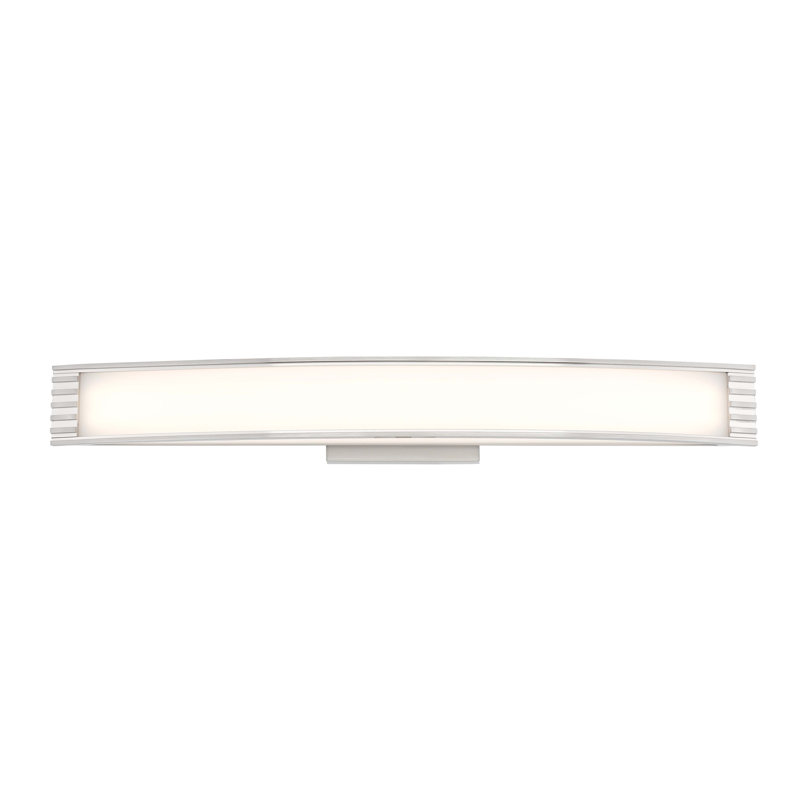 Ebern Designs Brushed Nickel With White Led Wall Mount, Brushed Nickel