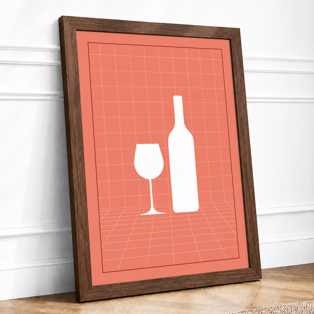 Wine and Geometry Minimalist Framed Art Print
