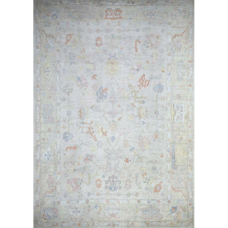 Oushak Collection, Transitional One-of-a-Kind Rectangle 9'7" X 13'8" Hand Knotted Area Rug