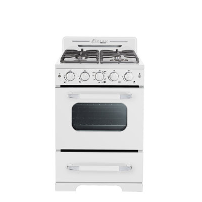 Classic Retro 24" 4 burner 2.9 cu. ft. Freestanding Gas Range with Convection Oven