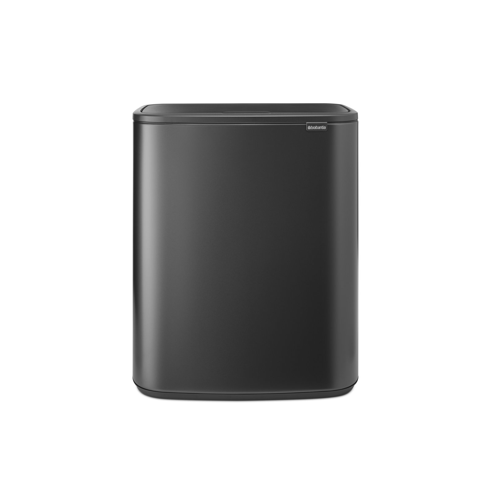 Brabantia Bo Touch Top Dual Compartment Recycling Trash Can, 2 x 8 Gallon (16 Gallon Capacity), Confident Gray