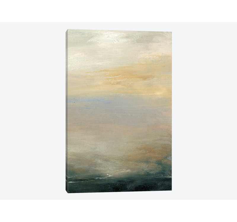 " Soft Horizon II " by Sharon Gordon, 26" H x 18" W x 1.5" D, Black Framed Canvas, No Matte