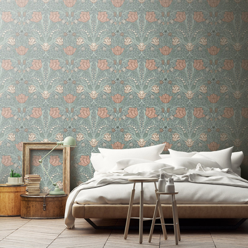 Bryanna 10.05m x 53cm Matte Wallpaper Roll, Dark Green