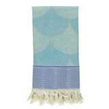 Orange Scallop Stripe Turkish Cotton Towel