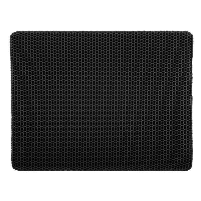 Black Dual-Layer Honeycomb Design Waterproof Cat Litter Mat