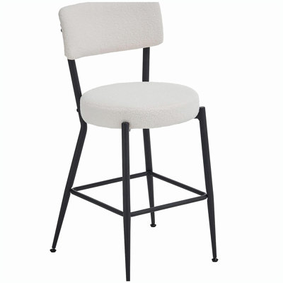 Tabouret de bar en velours 4 pièces 4 pièces - Chaise haute à base en métal - Convient pour la cuisine, la salle à manger et le salon, et pour un fauteuil de style et confortable
