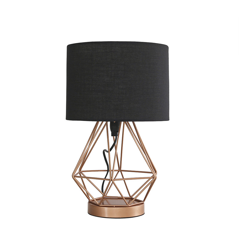 Haigler Metal Table Lamp, Copper, Grey, No Bulb