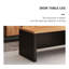 Bureau brun et noir rectangulaire en bois massif + fer avec 3 tiroirs-61040104