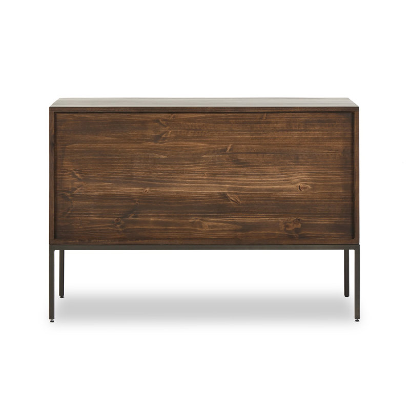 Trey 4 - Drawer Solid Wood File Cabinet, Brown