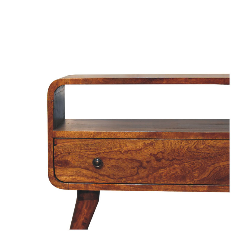 Mini meuble multimédia incurvé en bois Soild