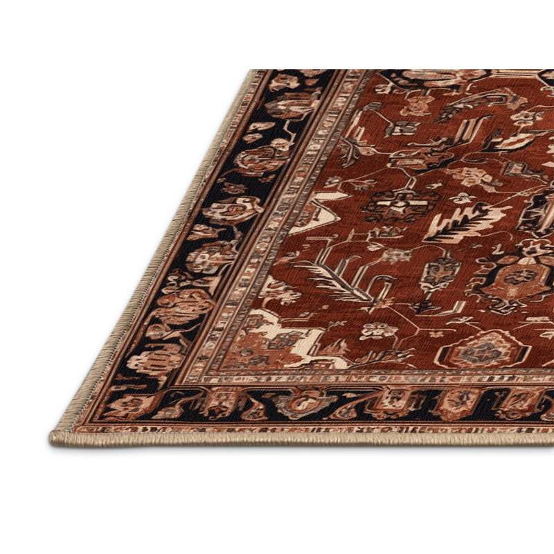 Machine Washable Persian Brown Area Rug, Rectangle 2' x 3'