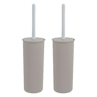Brosse de toilette autoportante en plastique nervurée 4 po