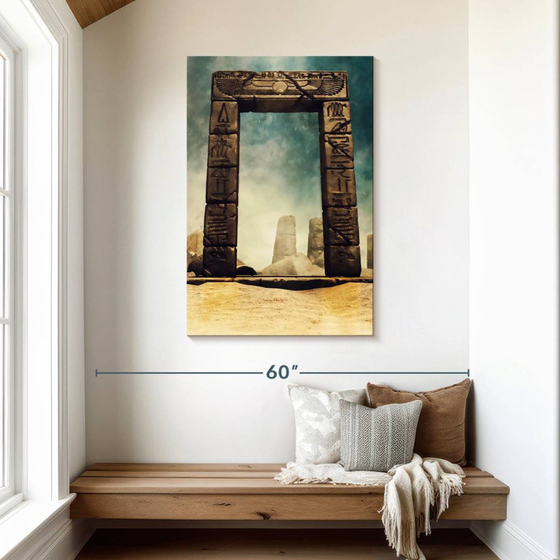 Lilie arche de pierre égyptienne antique, H 45 po x l 30 po