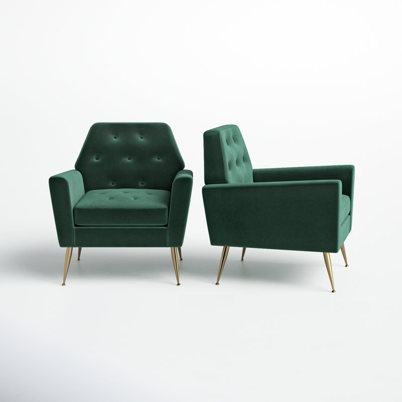 Fauteuil Thaddeus, Velours vert