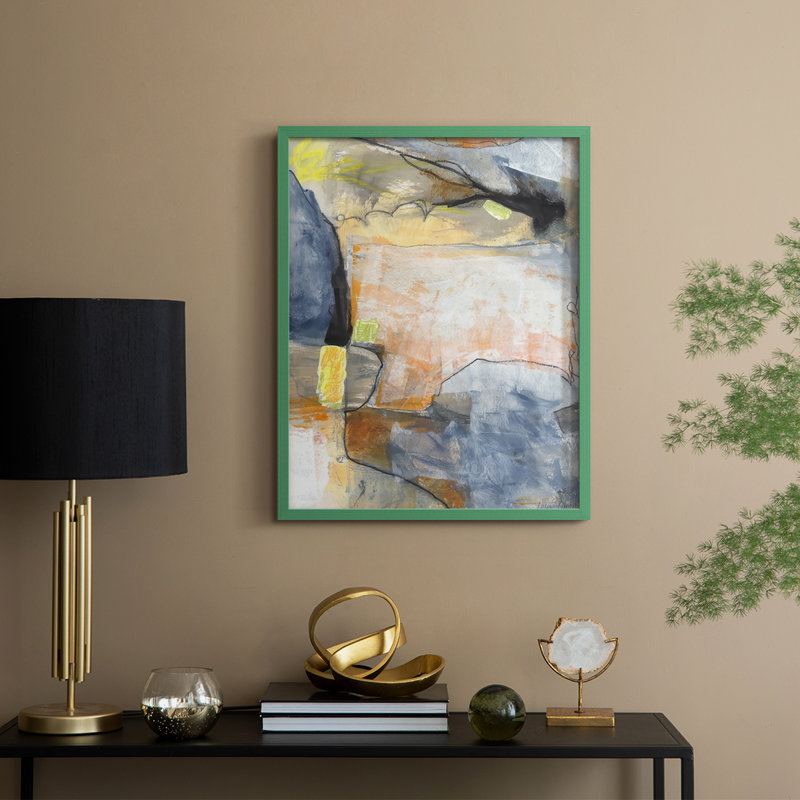 «Lost in Reality II», reproduction encadrée - bois massif, H 21 po x l 17 po, Vert