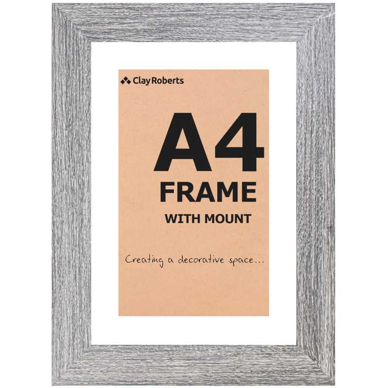 Picture Frame - Set of 6 with Mat, Light Grey