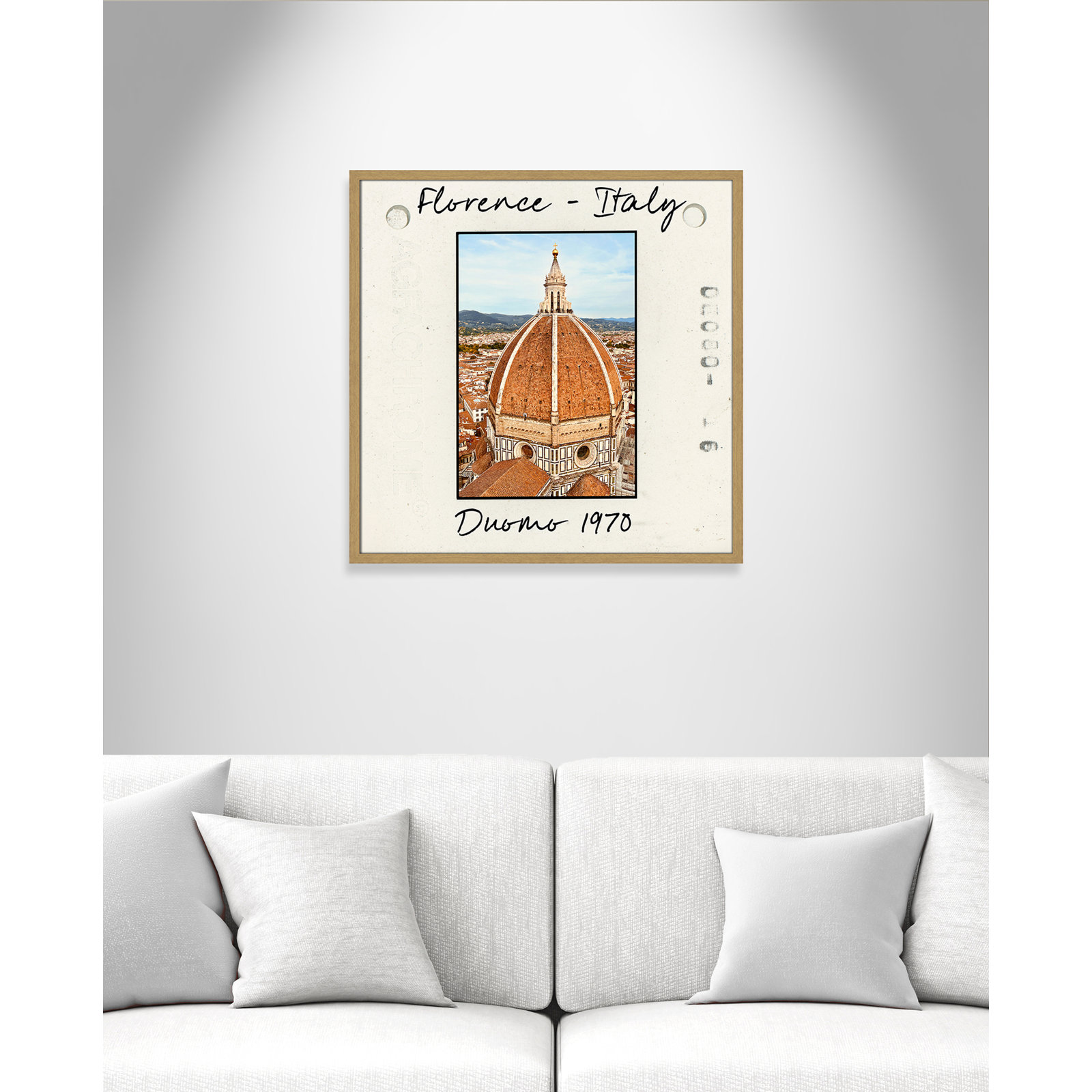 Florence Italy - Duomo Print by Susan Jill, 27.5" H x 27.5" W x 0.75" D, Natural Single Picture Framed Paper