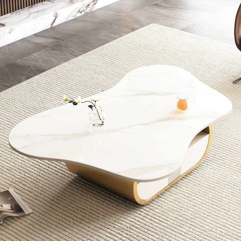 Table basse moderne avec plateau en pierre frittée Modern Butterfly