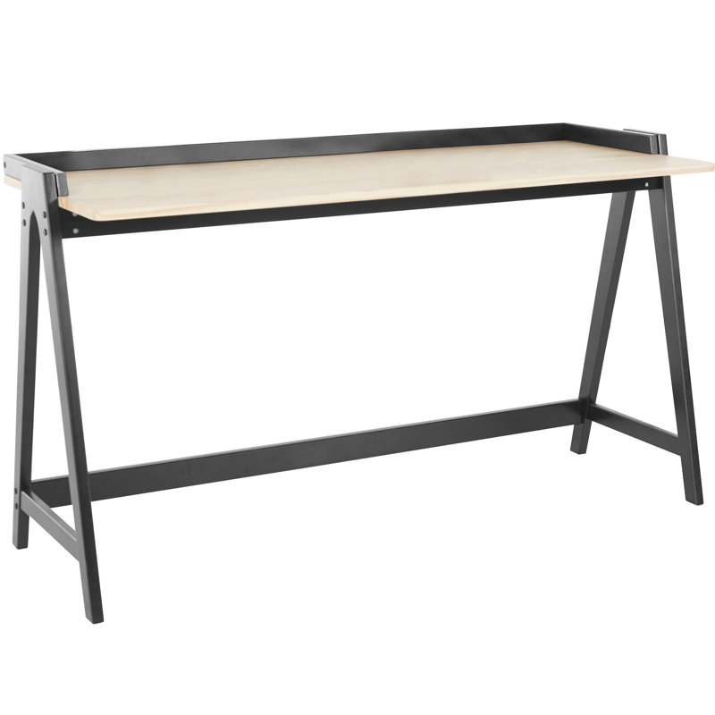 Feray Solid Wood Writing Desk, Black