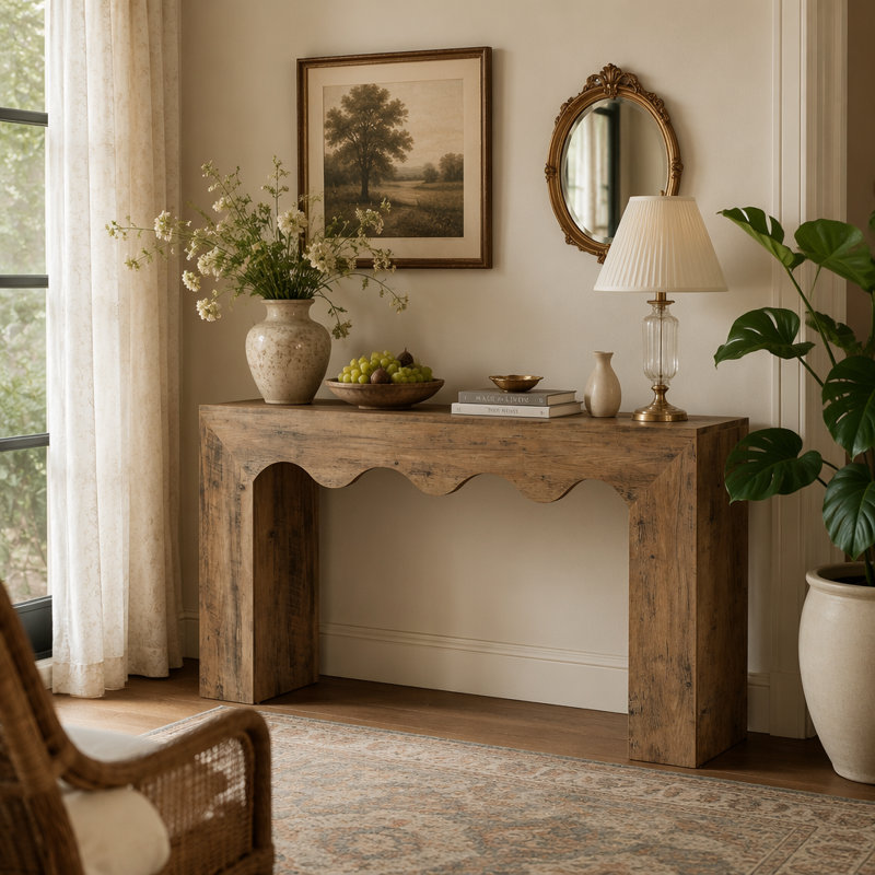 Console de 63 po, canapé d'entrée en bois avec rangement, 32.28" H x 62.99" W x 11.81" D, Brown, Brown, Brown