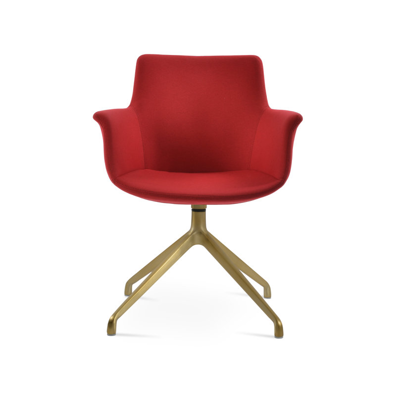 Fauteuil Bottega, Rouge d’époque, Laiton