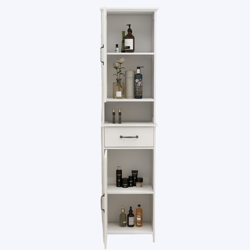 Armoire sur pied étroite Yeraldo, Blanc