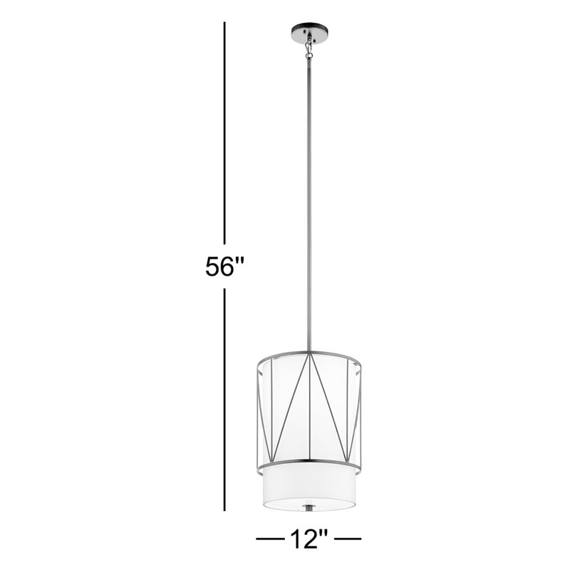 Luminaire suspendu cylindrique à 1 lumière Birkleigh, Noir