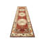 Tapis de couloir unique en laine noué à la main de style années 1960 de 3 pi 6 po x 13 pi 8 po en rouge / beige / bleu