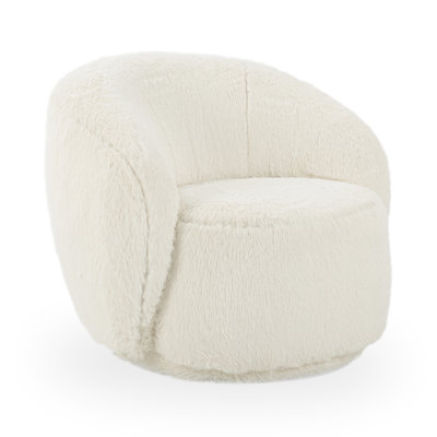 Adley Upholstered Fabric Plush Swivel Chair