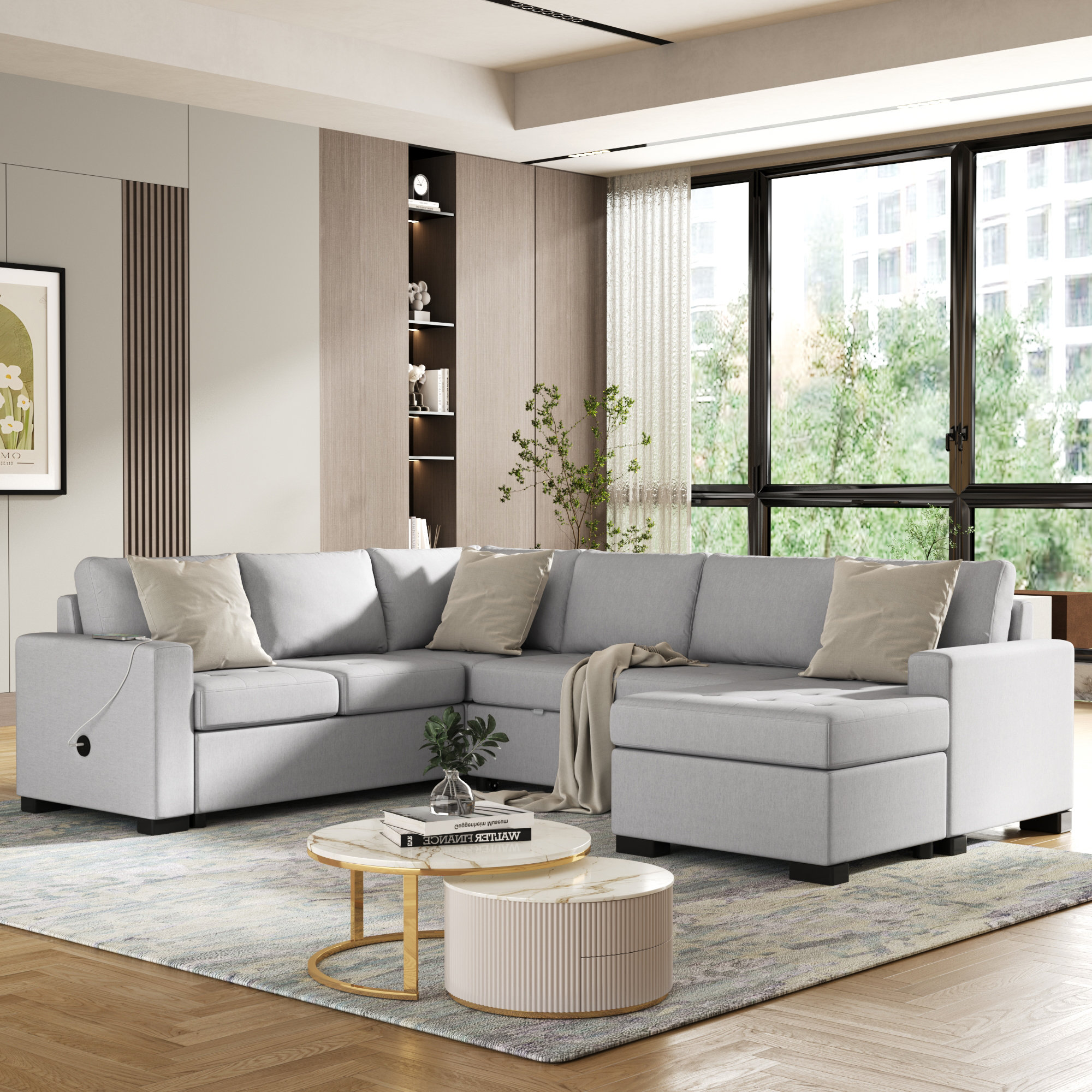 Latitude Run® Dellarae 4 - Piece Upholstered Sectional | Wayfair