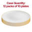 Assiettes en plastique jetables rondes blanches et blanches avec rebord doré (10,25 po)-79398983