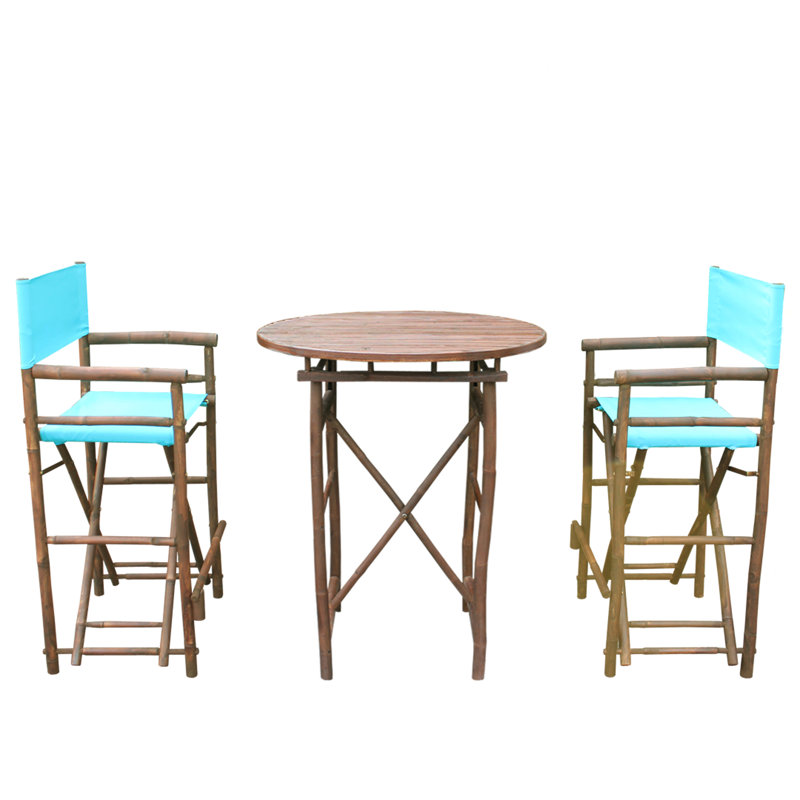 2 - Person Patio Dining Set with Round Table, Aqua