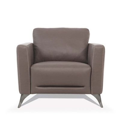 Chaise Malaga, cuir taupe