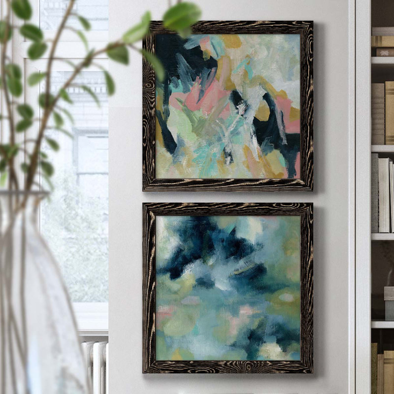 «Vitality», ensemble de 2 peintures sur toiles, Toile avec cadre noir, H 20 po x l 40 po x P 1,5 po
