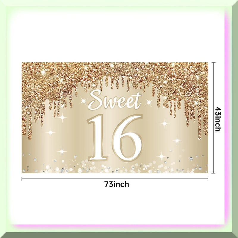 Sparkling Speed 60th Celebration Banner Gold Glitter