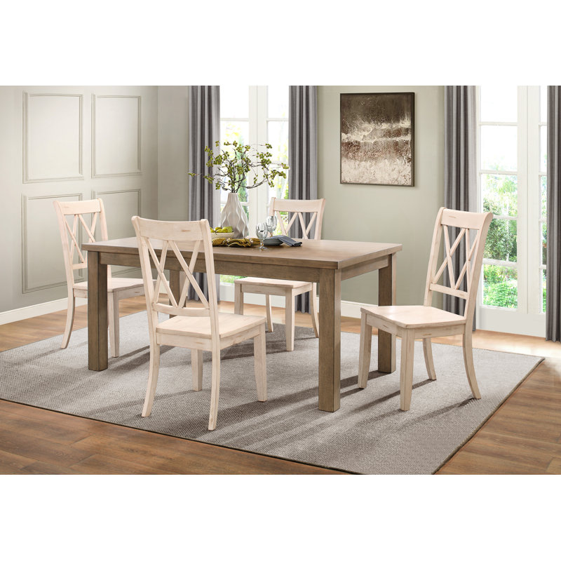 Eshell 19'' H Solid Wood Side Chair, White Sand
