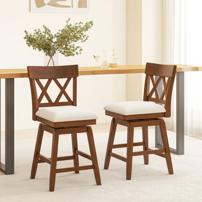 Chaise en bois avec tabouret de bar et dossier rembourré pour la cuisine