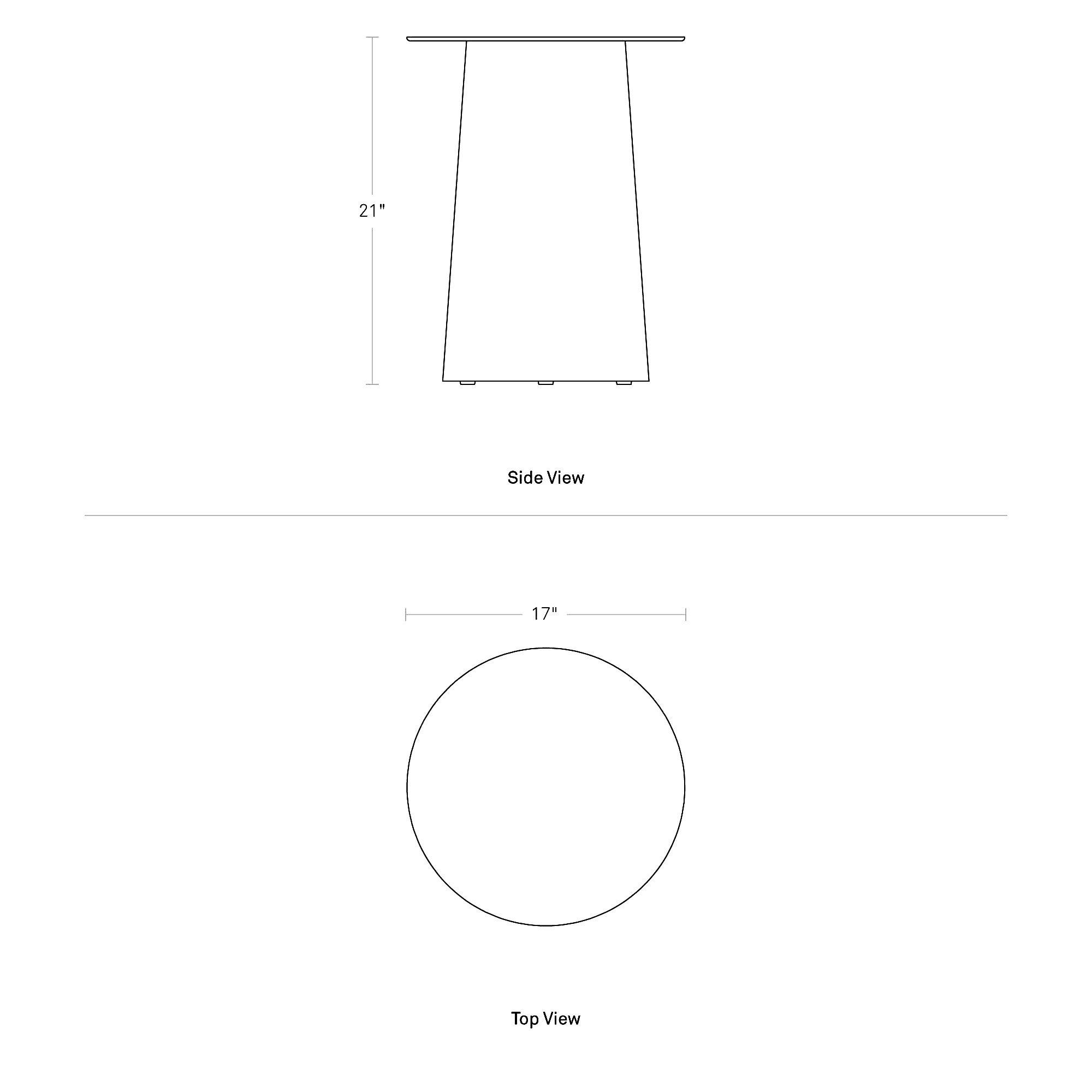 Circula Single End Table, Putty, 21" H x 17" W x 17" D