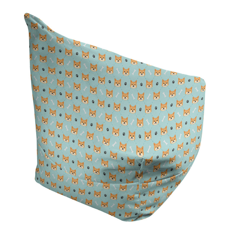 Sac de pois Leffel, H 38 po x l 42 po x P 29 po, Pouf fauteuil, Bleu pâle / bois d'ébénisterie / noir