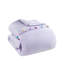 Édredon pour lit simple avec 2 taies décoratives et coussin en forme de cœur - Microfibre lavande avec pampilles