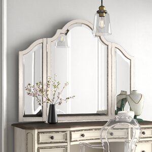 Colchester Traditional Beveled Distressed Dresser Mirror