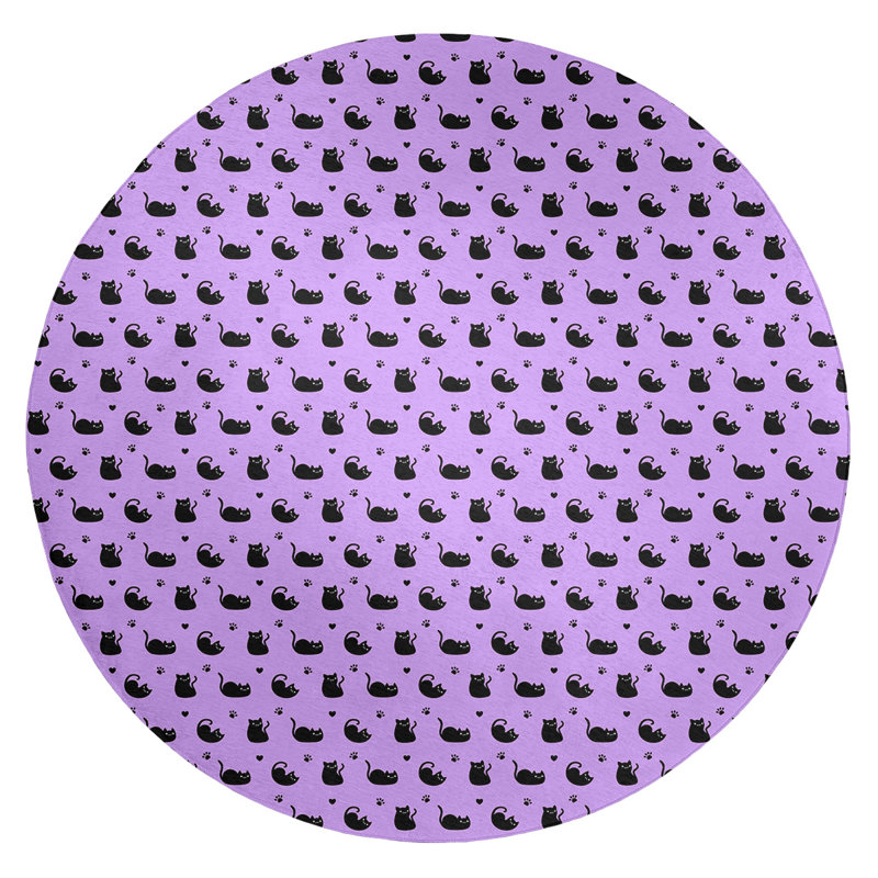Tapis de la zone rose chat, Rond 5 pi