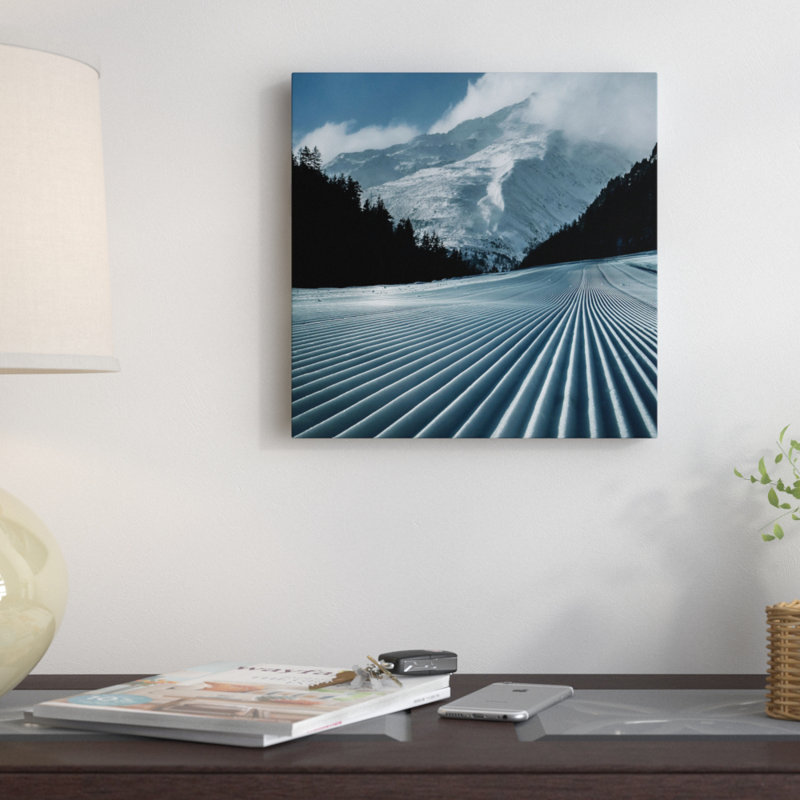 «Ski Tracks», impression sur toile, H 18 po x l 18 po x P 1,5 po, Toile tendue