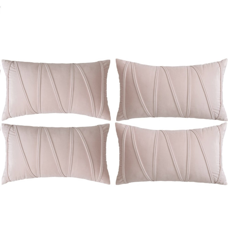 Housses de coussin rectangulaires en velours, Rose