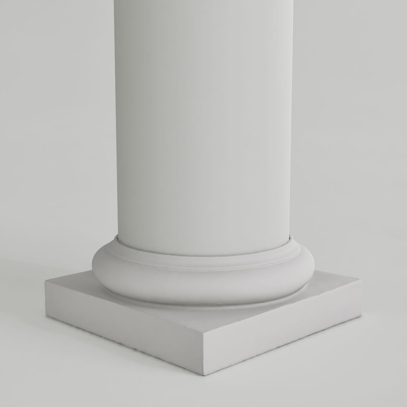 Colonne ronde Endura-Stone, 8 po de diamètre x H 8 pi, Base toscane et temple du vent Capitale